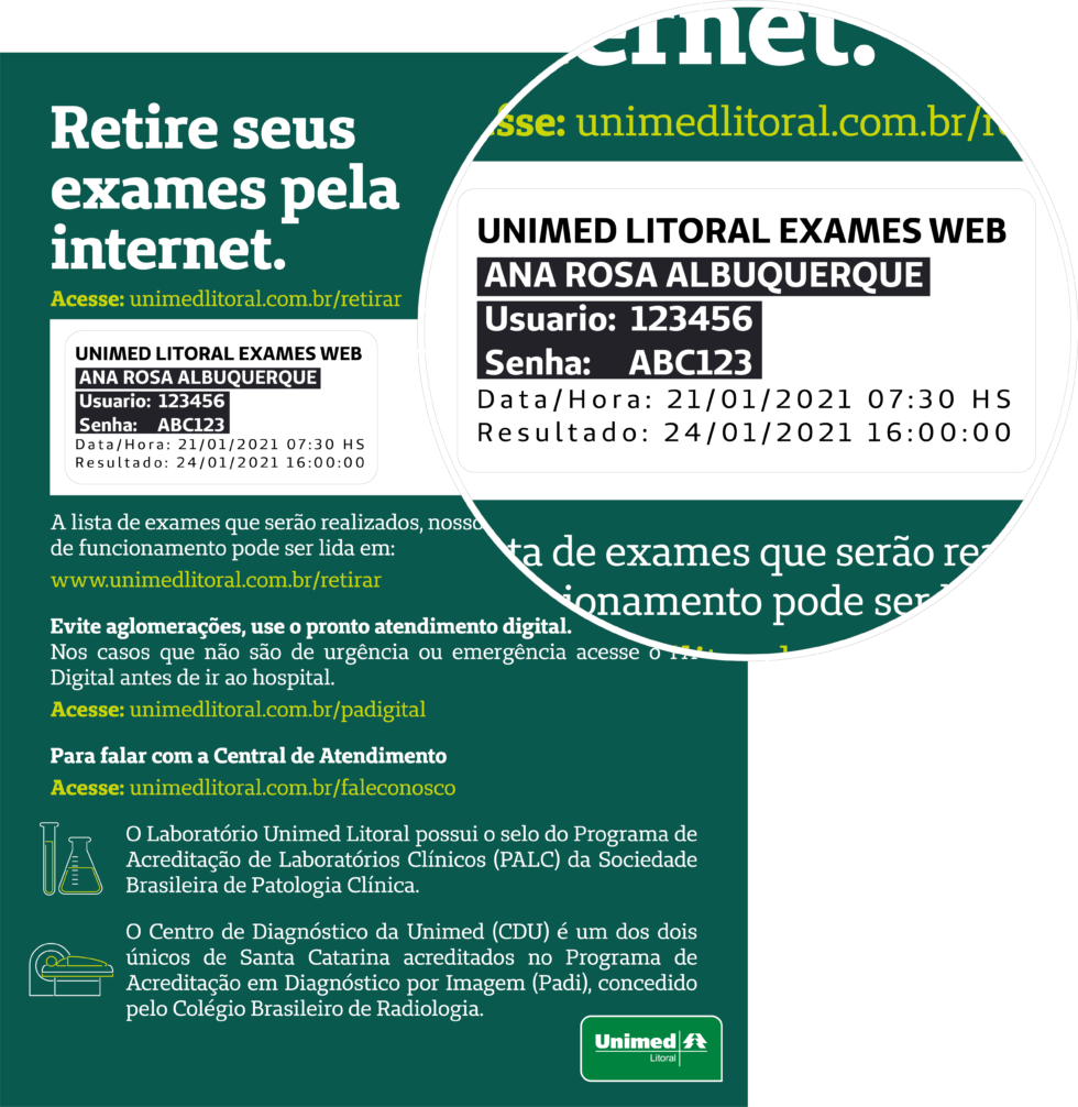 Retirar exames  Unimed Litoral